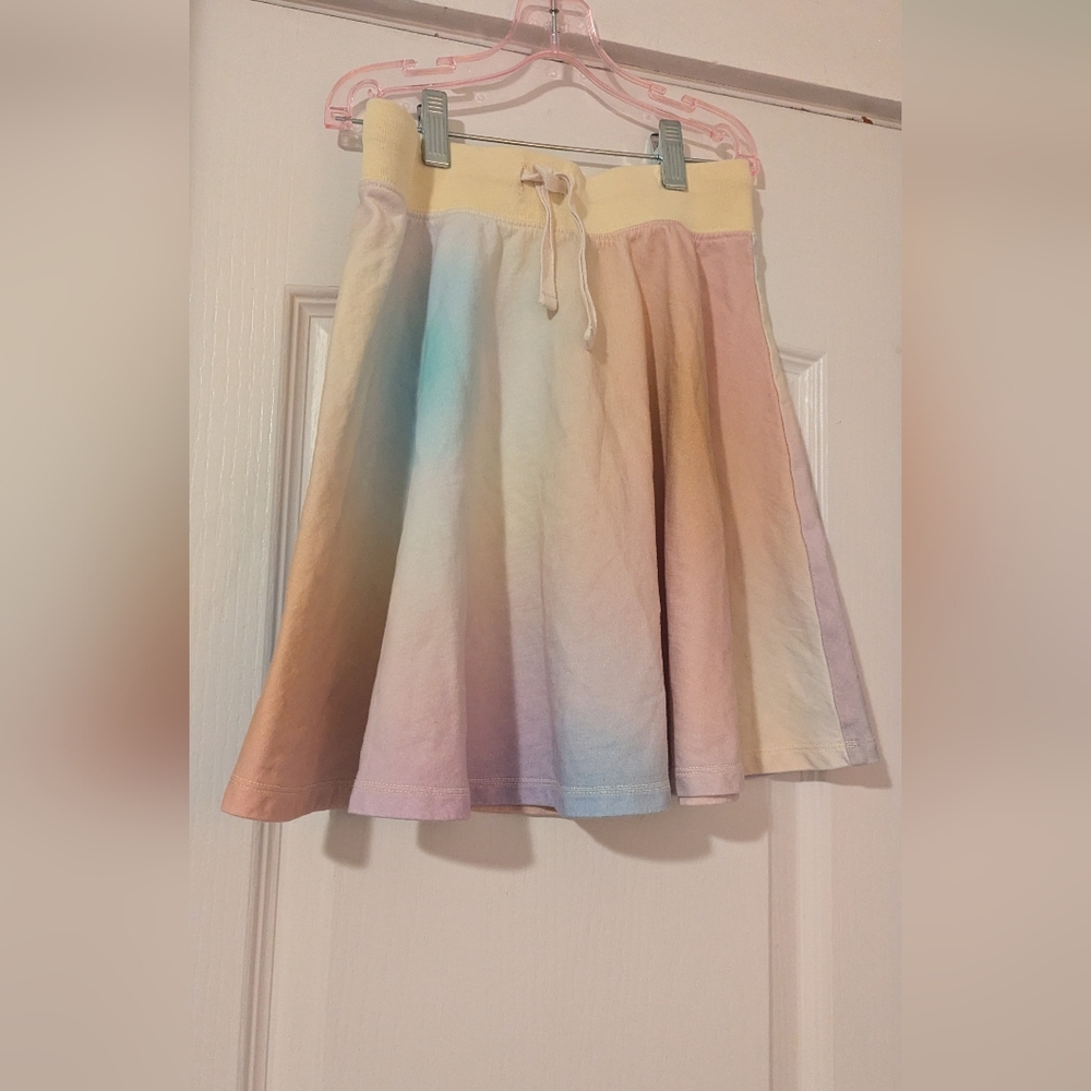 Tea Collection Drawstring Twirl Skirt Rainbow Gradient Size 14